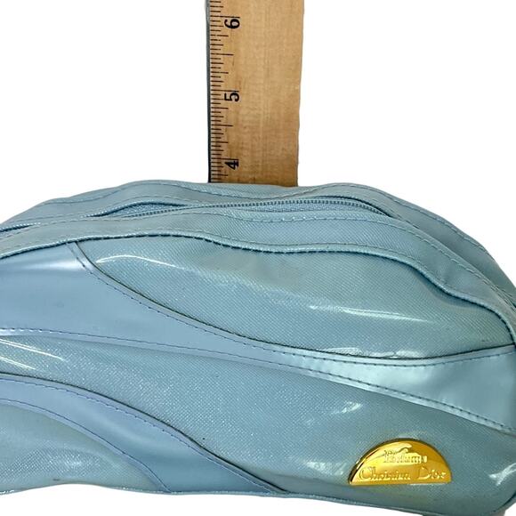 Christian Dior Parfums Light Blue Makeup Bag Women’s Zippered Cosmetic Case - Picture 7 of 8